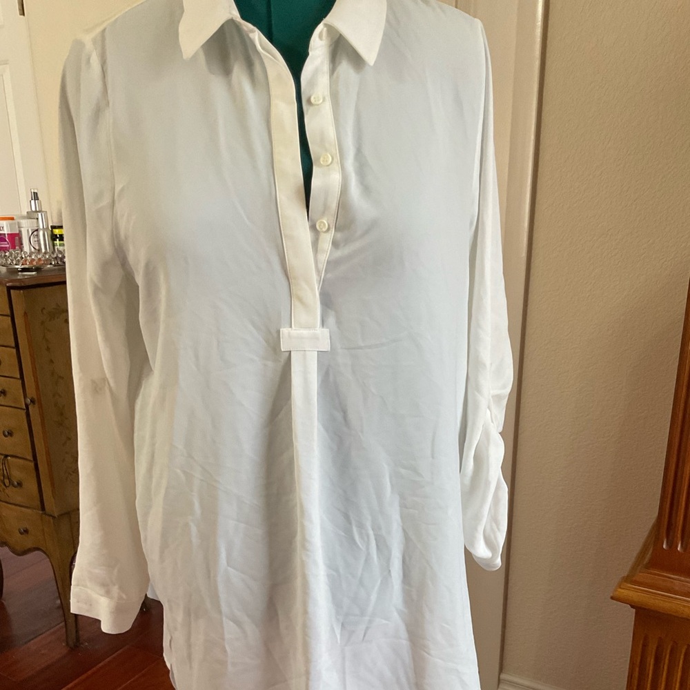 NWT  Pleione XL cream long sleeve tunic